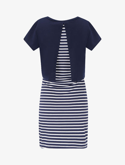 Robe à t-shirt floqué superposé - Marine - 2
