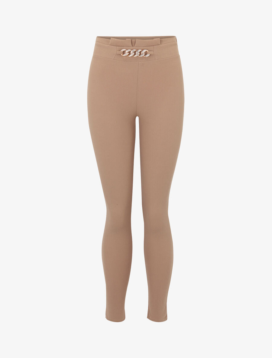 Legging à détail chaîne - Camel - 1