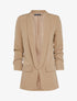 Blazer satiné à manches plissées - Camel - 3
