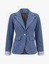 Blazer à revers imprimé rayures - Bleu charrette - 1