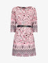 Robe droite à imprimé arabesques - Rose - 1