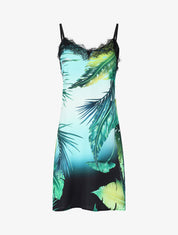 Robe satinée à imprimés - Noir - 3