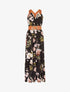 Robe à imprimés et bretelles simili - Noir - 3