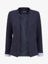 Blazer à revers imprimé rayé - Marine - 4
