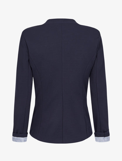 Blazer à revers imprimé rayé - Marine - 2
