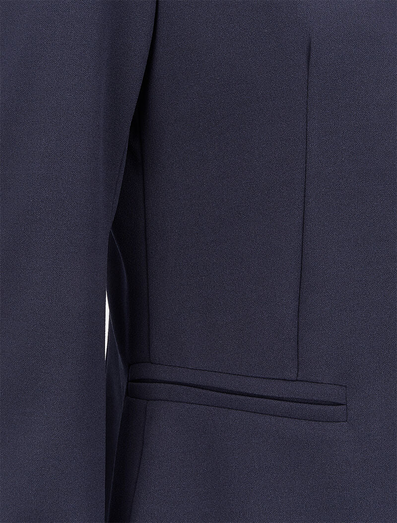Blazer à revers imprimé rayé - Marine - 3