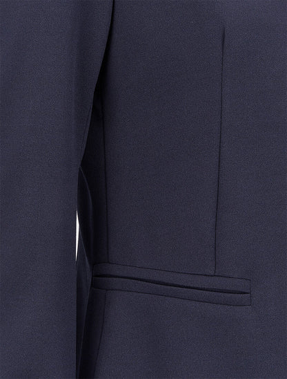 Blazer à revers imprimé rayé - Marine - 3