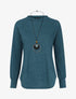 Pull côtelé à manches raglan et bords arrondis - Bleu canard - 4