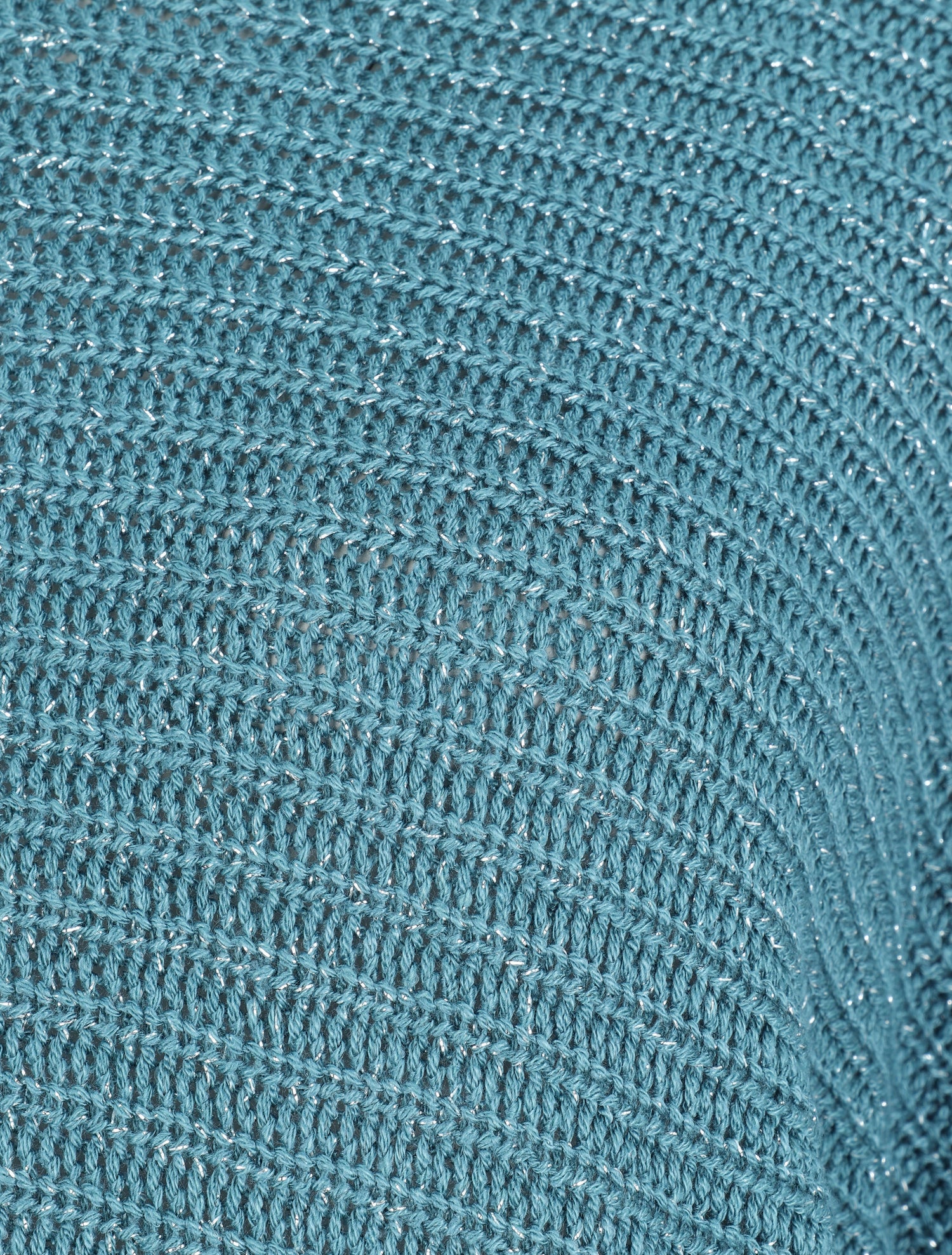 Pull loose irisé à bords arrondis - Bleu charrette - 3