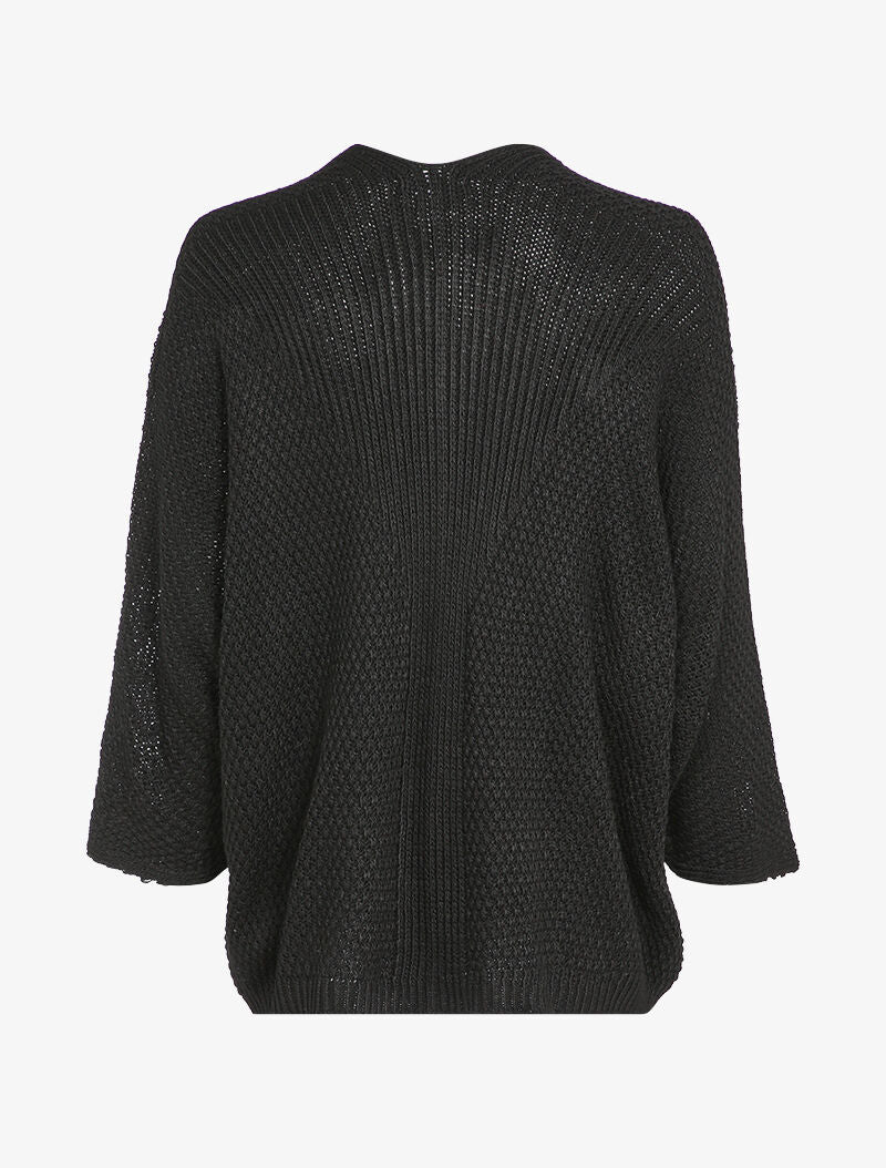 Gilet oversize à manches dolmans et détail en V au dos - Noir - 2