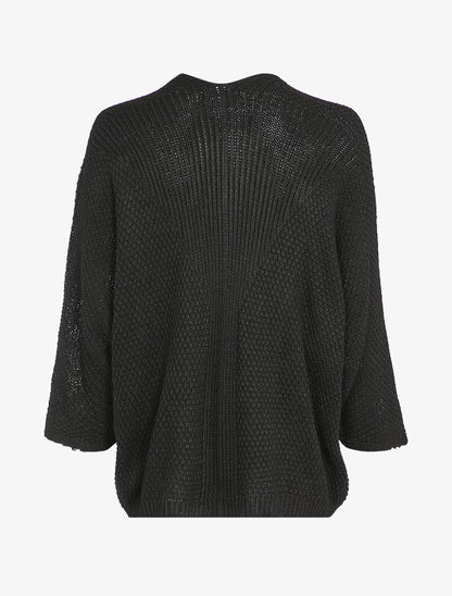 Gilet oversize à manches dolmans et détail en V au dos - Noir - 2