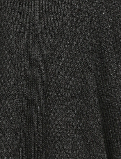 Gilet oversize à manches dolmans et détail en V au dos - Noir - 3