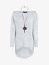 Pull loose à dos long et col bateau - Gris clair - 1