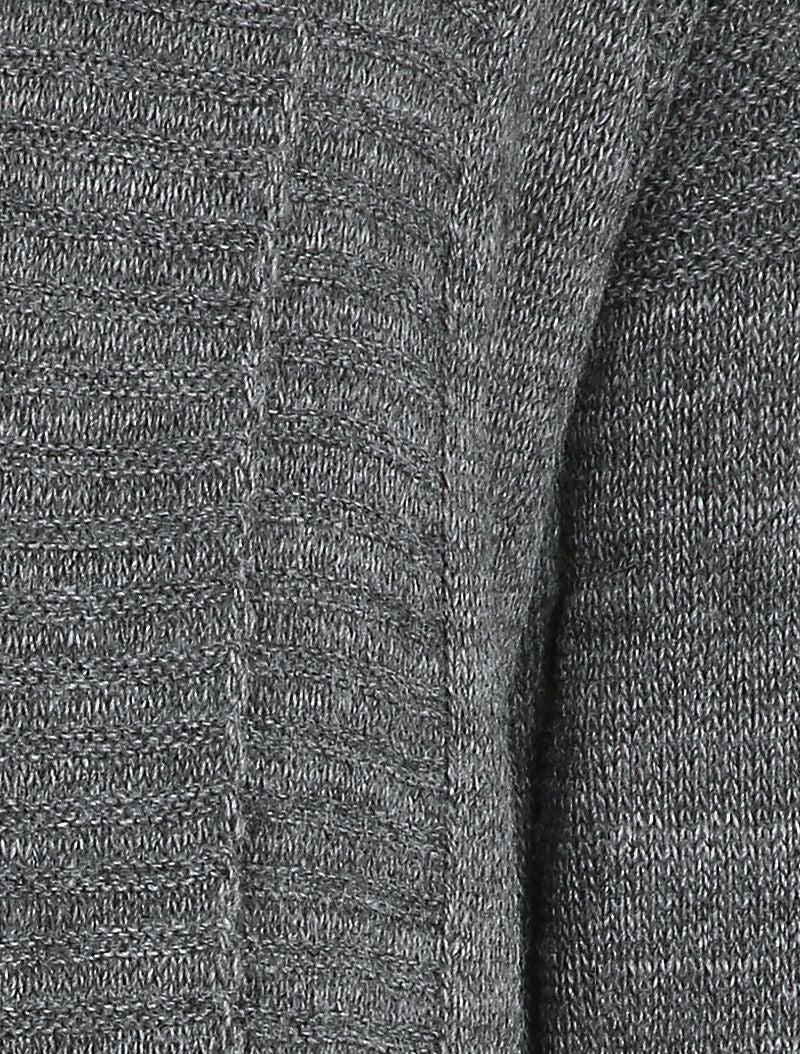 Gilet mi-long à col châle - Gris foncé - 3
