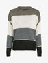 Pull loose à rayures et détails irisés - Taupe - 1