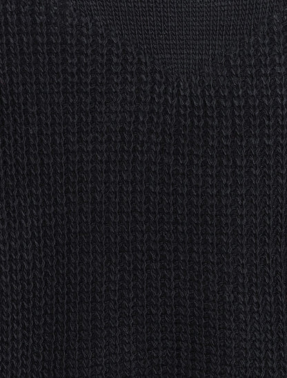 Pull loose en maille épaisse et fine - Noir - 3
