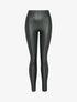 Legging ciré effet simili à taille élastiquée - Noir - 1