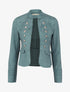 Veste courte en suédine style officier - Bleu charrette - 1