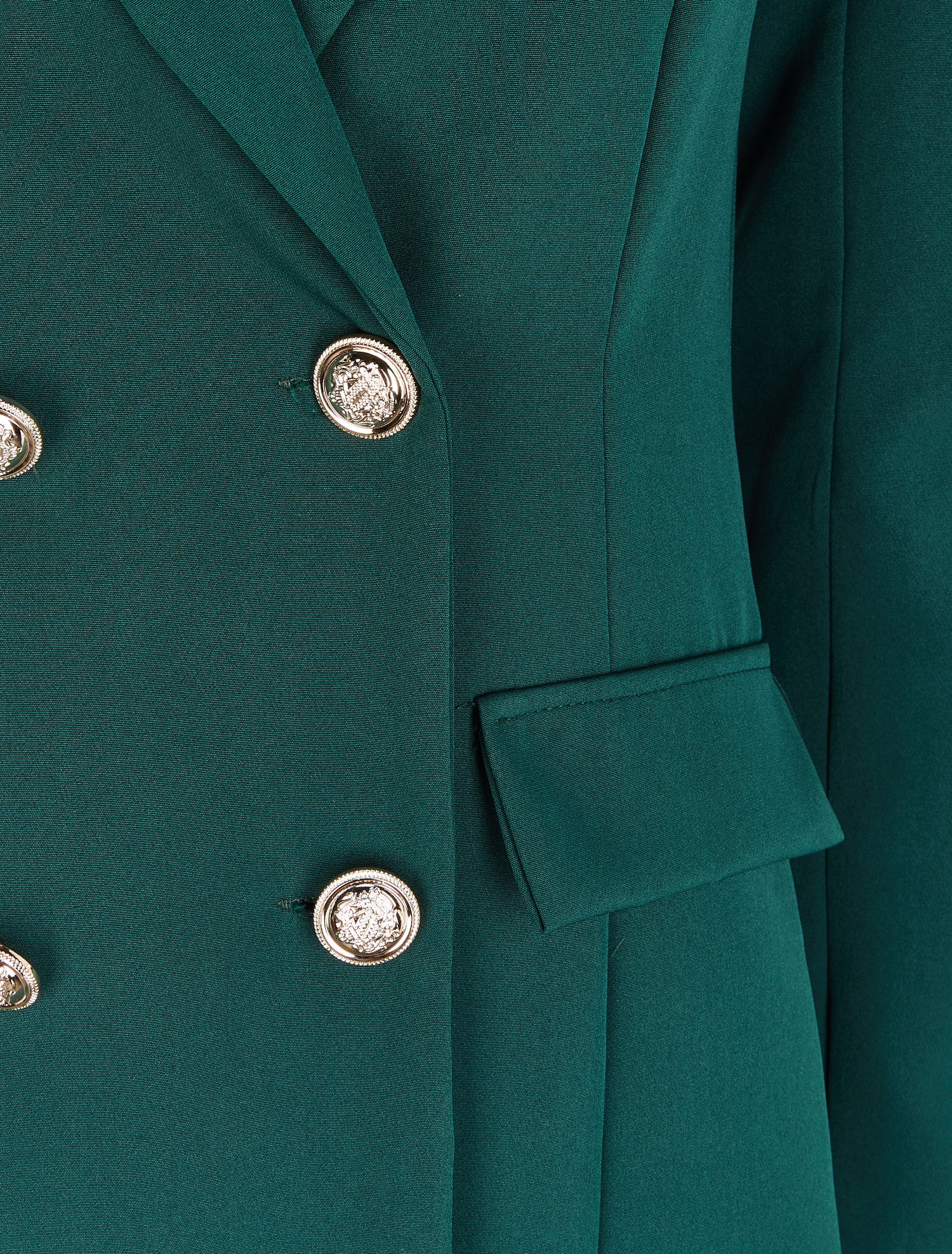 Blazer extra long style officier - Vert sapin - 3