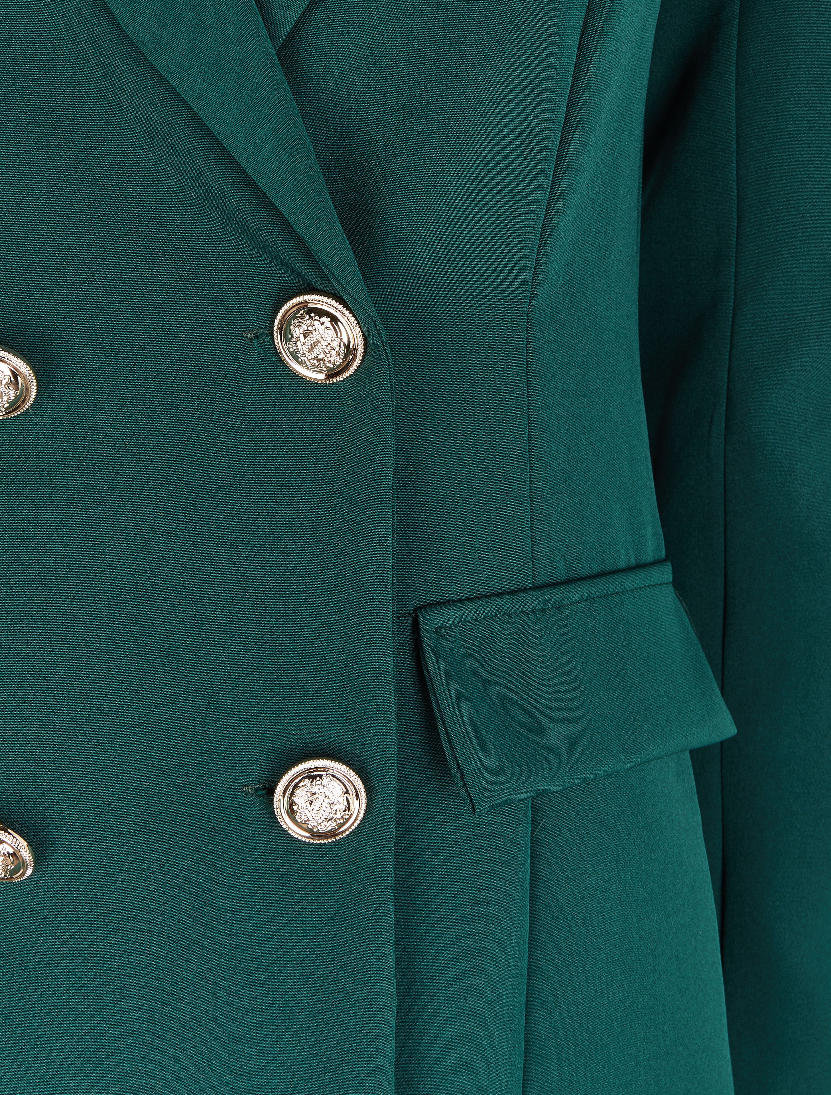 Blazer extra long style officier - Vert sapin - 3