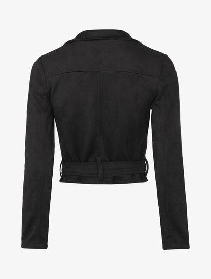 Perfecto en suédine à ceinture à boucle carrée - Noir - 2