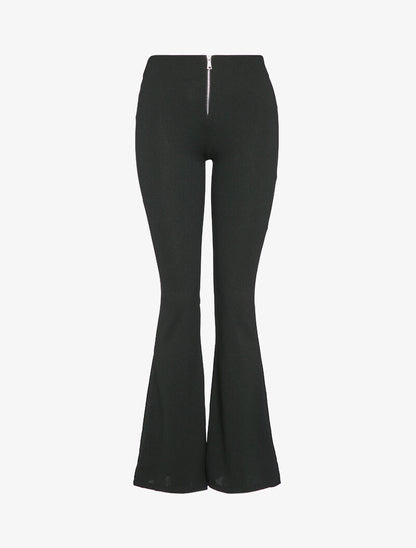 Pantalon flare moulant taille haute - Noir - 1