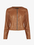Veste courte en simili ajustée - Marron - 3