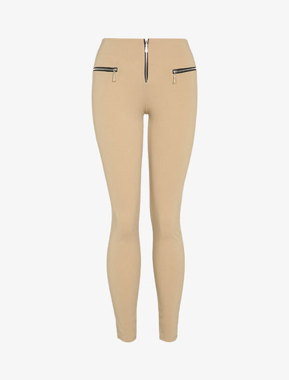 Pantalon skinny à poches zippées en trompe l&