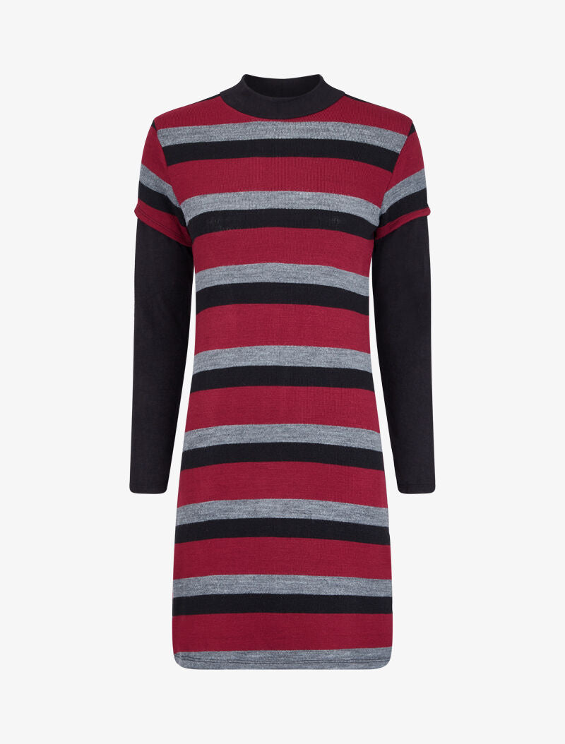 Tunique rayée à manches trompe l&