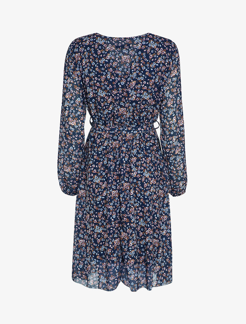 Robe patineuse à imprimé petites fleurs des champs - Marine - 2