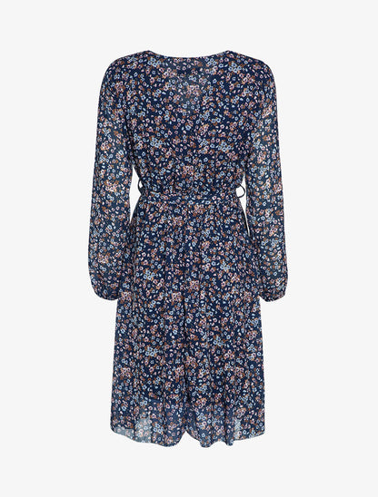 Robe patineuse à imprimé petites fleurs des champs - Marine - 2