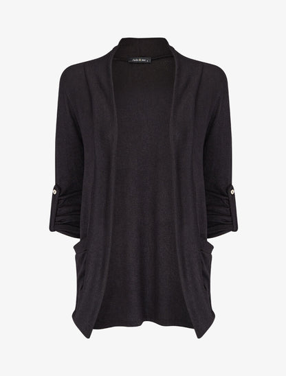 Gilet col châle - Noir - 4