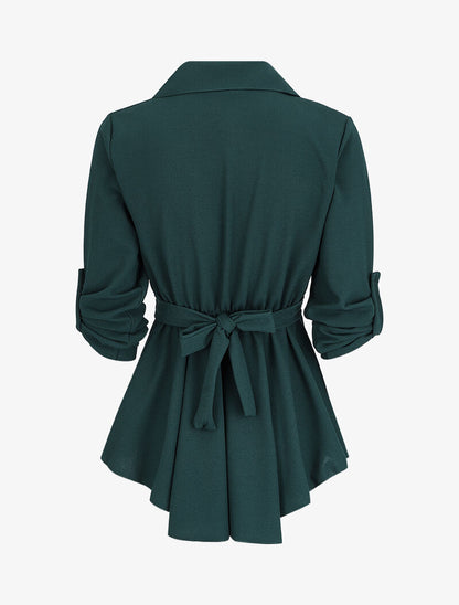 Tunique asymétrique à boucle stylisée - Vert - 2