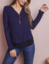 Pull en maille douce à doublure voile - Marine - 1
