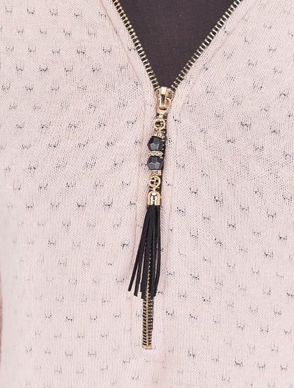 Pull en maille douce à doublure voile - Rose - 3