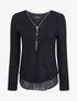 Pull en maille douce à doublure voile - Noir - 1