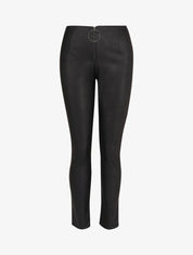 Pantalon en simili à grand anneau - Noir - 4
