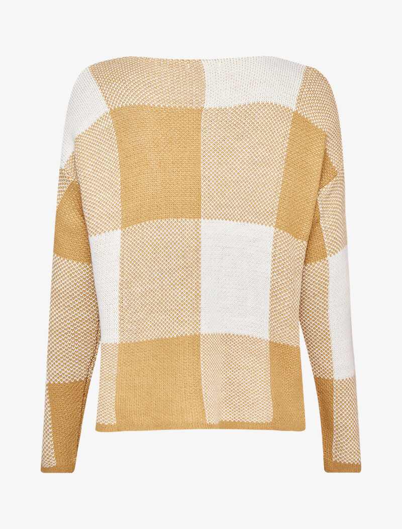 Pull oversize à carreaux - Camel - 2