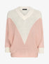 Pull oversize bicolore coupe chauve-souris - Rose/blanc - 4
