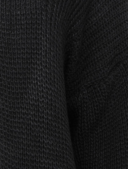 Gilet mi-long ouvert à col droit - Noir - 3