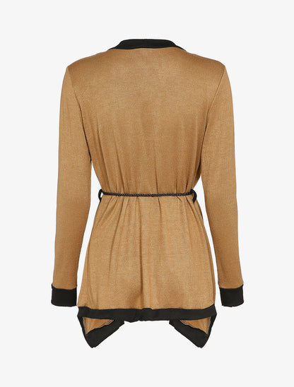 Gilet à pans asymétrique - Camel - 2