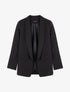 Blazer à col tailleur et poches décoratives - Noir - 1
