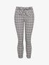 Pantalon 7/8 coupe slim à imprimé petits carreaux - Beige - 1