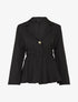 Veste péplum à plis accordéon - Noir - 1