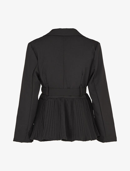 Veste péplum à plis accordéon - Noir - 2