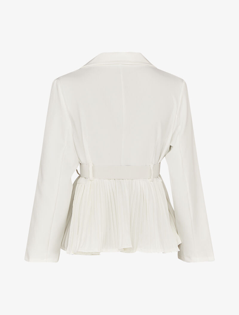 Veste péplum à plis accordéon - Blanc - 2