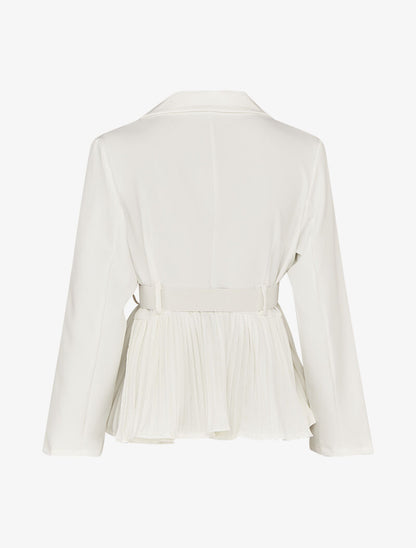 Veste péplum à plis accordéon - Blanc - 2