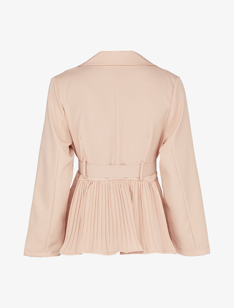 Veste péplum à plis accordéon - Rose poudré - 2