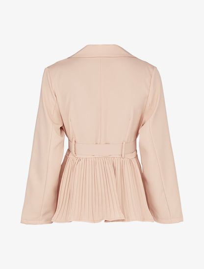 Veste péplum à plis accordéon - Rose poudré - 2