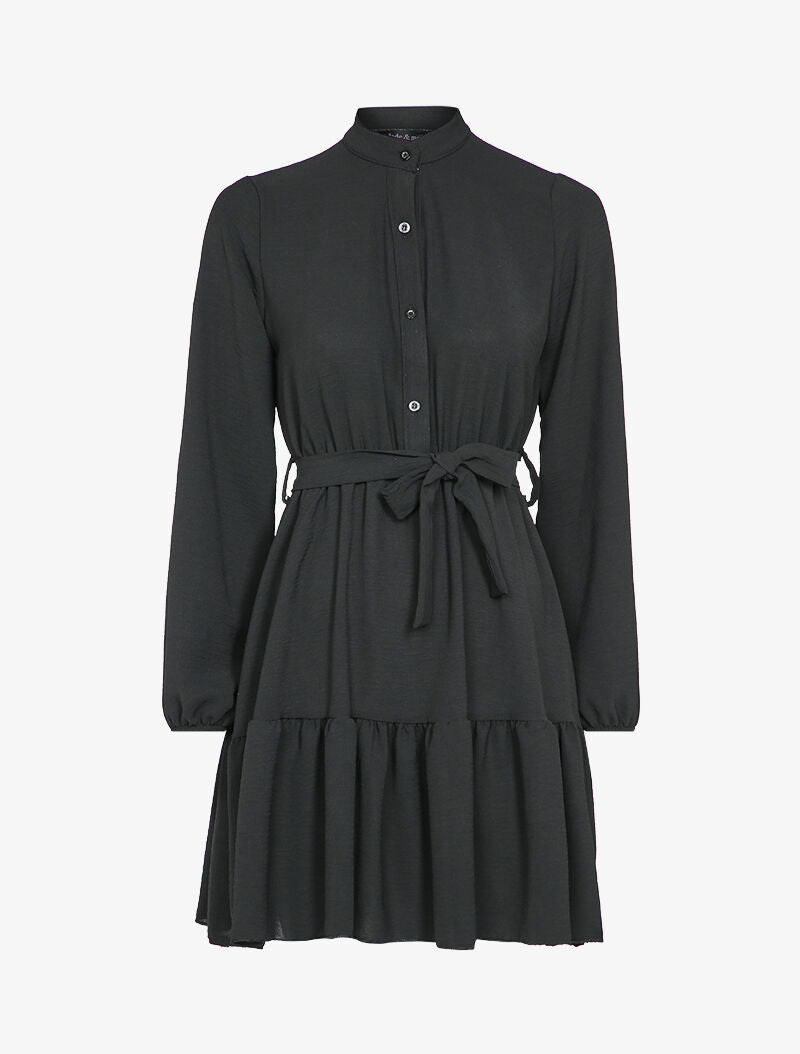 Robe patineuse à bord volanté - Noir - 1